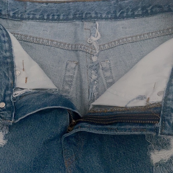 Levi’s High Waisted Cutoff Jean Shorts Women 30 Upcycled Distressed Retro Large - Picture 6 of 6